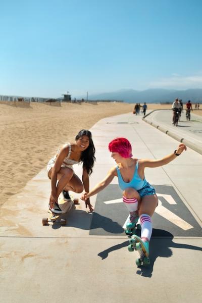 Young Women with Dyed Hair at the Seaside – Free Stock Photo, Download Free Stock Photo