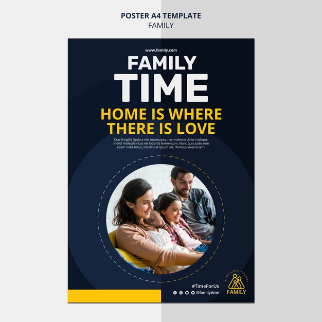 Vertical Poster Template for Family Time – Free Download