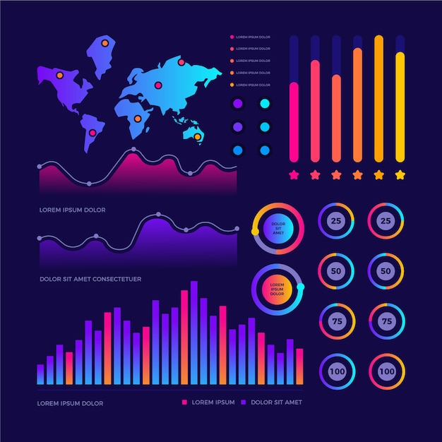 Dashboard Element Set Template – Download Free Stock Photo