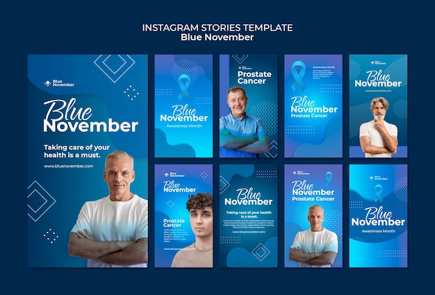 Gradient Blue November Template – Free Download