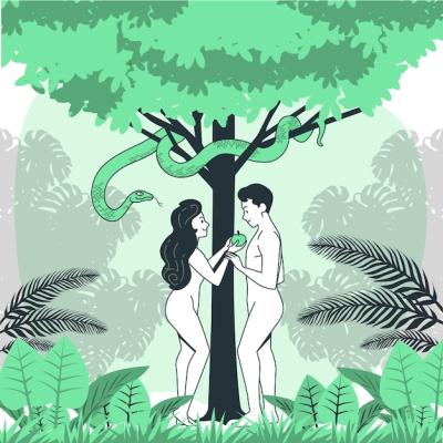 Adam and Eve Illustration Concept – Free Download