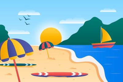 Gradient Spring Break Illustration – Free Download