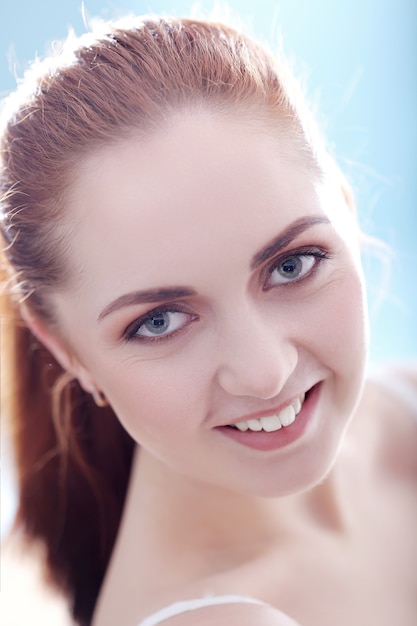 Portrait of a Beautiful Redhead Woman – Free Download