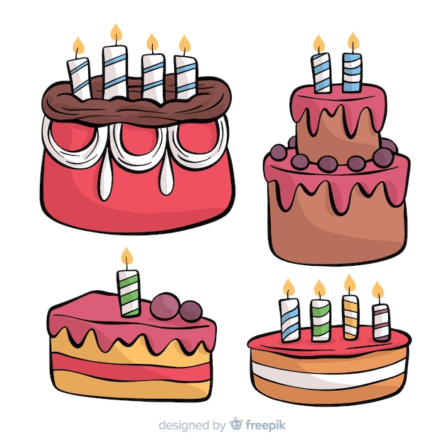 Hand Drawn Birthday Cake Collection – Free Stock Photos for Download