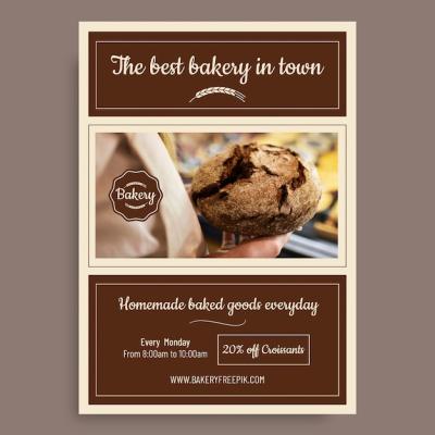 Ornamental Brown Label Bakery Flyer – Free Download