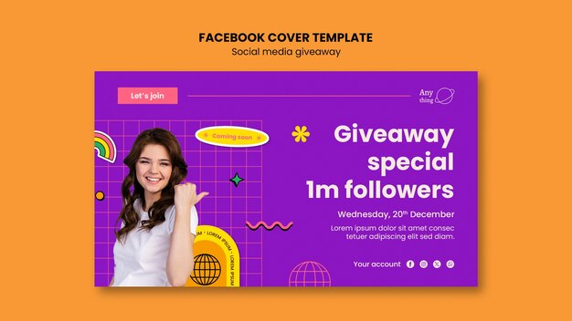 Social Media Giveaway Design Template for Eye-Catching Promotions – Free Download