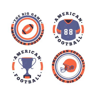 American Football Badges in Retro Style – Free Download