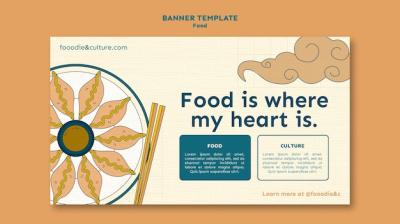 Delicious Hand Drawn Asian Food Banner – Free Download