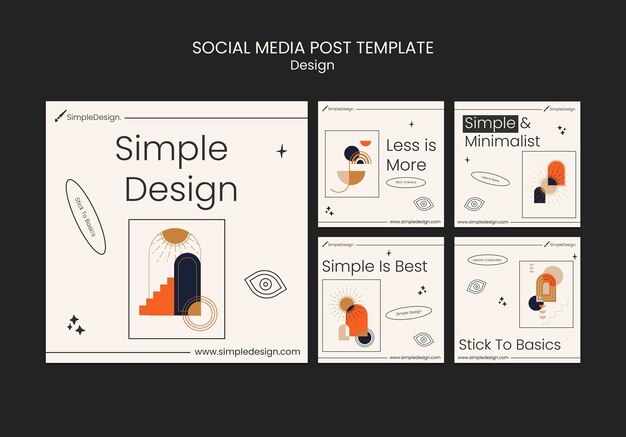 Geometric Social Media Post Design Template – Free Download