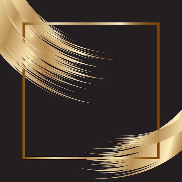 Elegant Background Featuring Gold Frame and Brush Strokes – Free Download