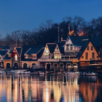 Boathouse Row: A Famous Historical Landmark in Philadelphia – Download Free Stock Photo