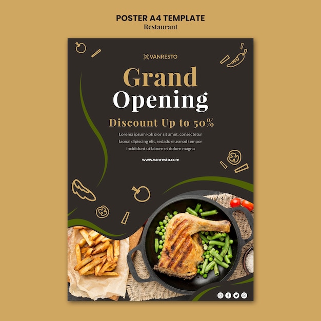 Restaurant Ad Poster Template – Free Download