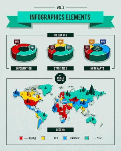 World Map Infographic Design – Free Download