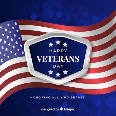 Realistic Flag Background for Veterans Day – Free to Download