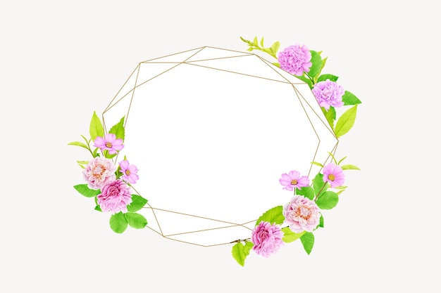 Peonies Background and Wreath Illustration Design – Free Download