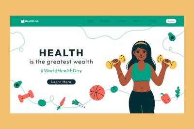 Flat Landing Page Template for World Health Day Celebration – Free Download