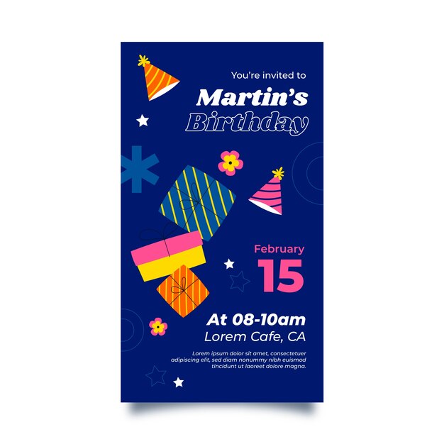 Hand Drawn Birthday Digital Invitation – Free Download