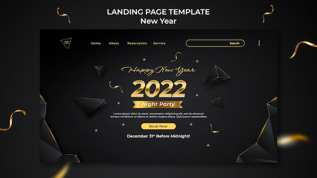 Celebrative New Year Landing Page Template – Free Download