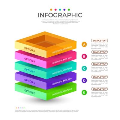 3D Block Layers Infographic – Free Download