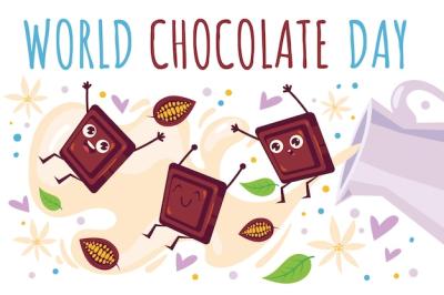 Flat World Chocolate Day Background – Free Download