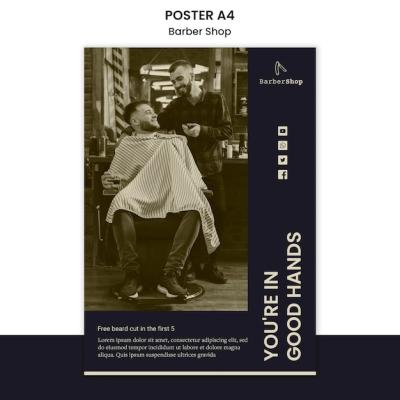 Barber Shop Poster Template – Free Download