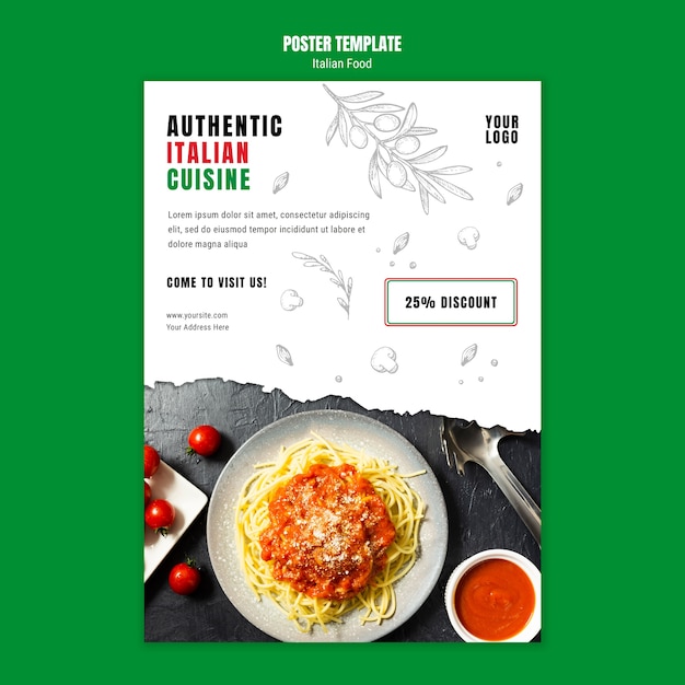 Italian Food Poster Template – Free Download