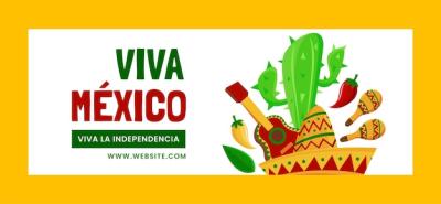 Flat Social Media Cover Template for Mexico Independence Day Celebration – Free Download