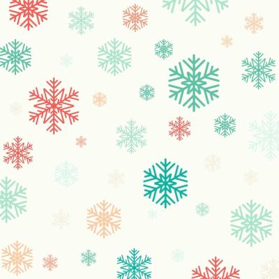 Pastel-Coloured Snowflake Pattern Christmas Background – Free Download