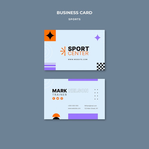 Sport Concept Business Card Template – Free Download