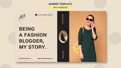 Horizontal Banner Template for Fashion Influencers – Free Download