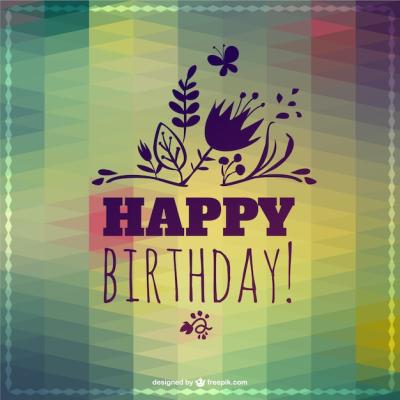 Happy Birthday Lettering Abstract Template – Free Download