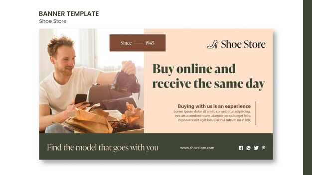 Shoe Store Concept Banner Template – Free Download