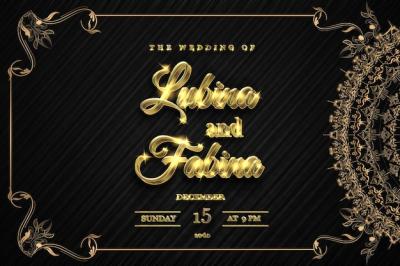 Luxury Hand Drawn Golden Floral Save the Date Wedding Invitation Card Template Mockup – Free Download