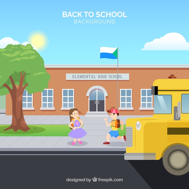 Flat Design Back to School Background – Free Download