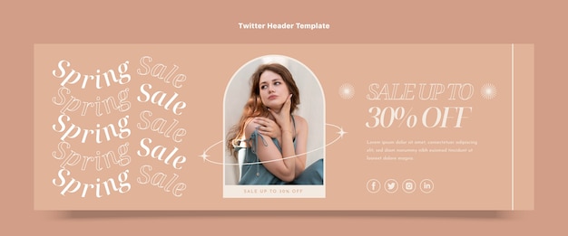 Flat Minimal Boutique Twitter Header – Free Download