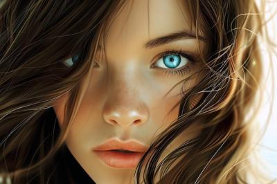 AI Generated Portrait of a Woman with Clear Blue Eyes – Free Stock Photo, Download for Free