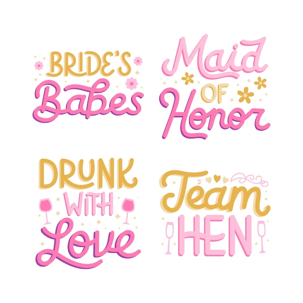 Hand Drawn Bachelorette Party Letterings – Free Download