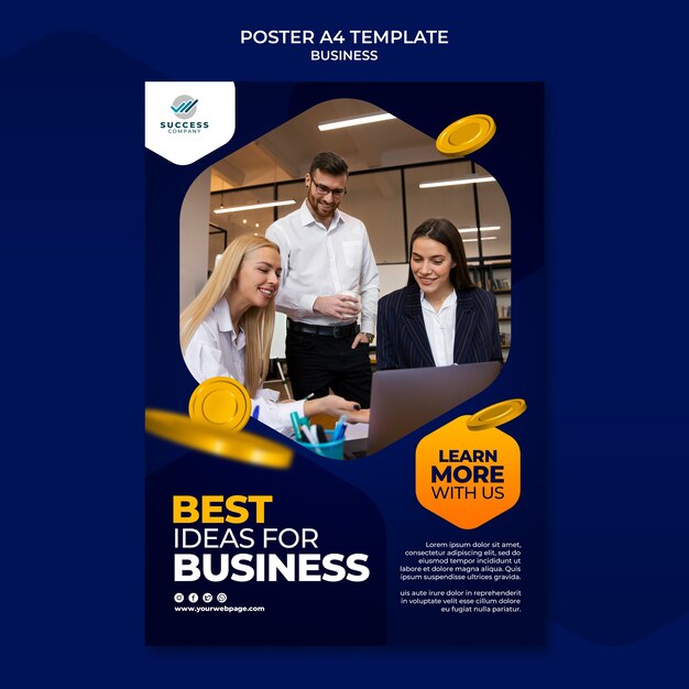 Realistic Business Template Design – Free to Download