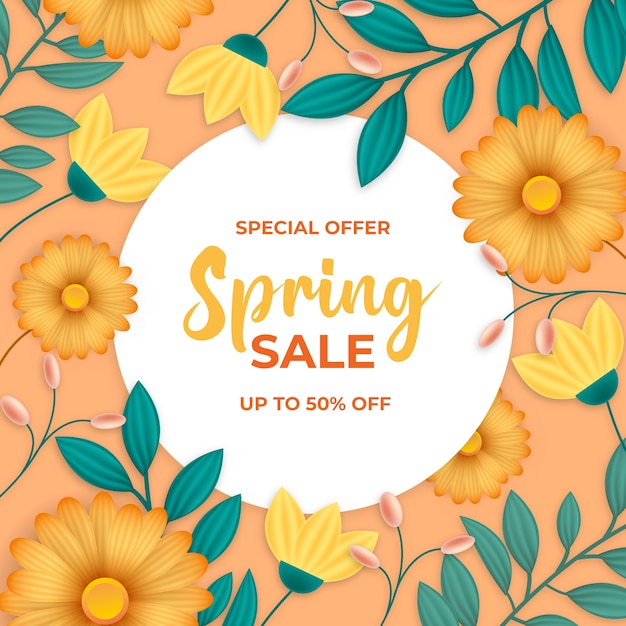 Realistic Spring Sale Concept – Free Download