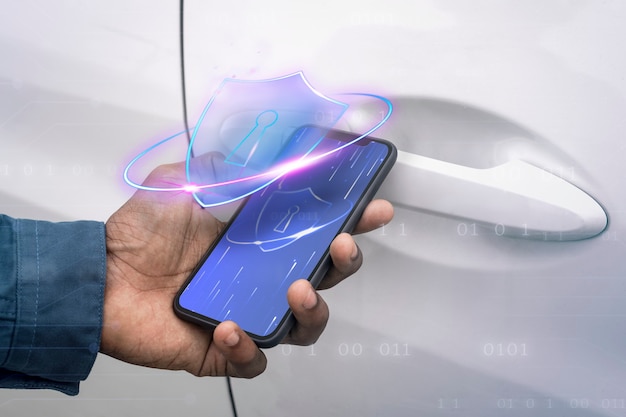 Smart Car Security Unlock via Smartphone – Free Stock Photo Download