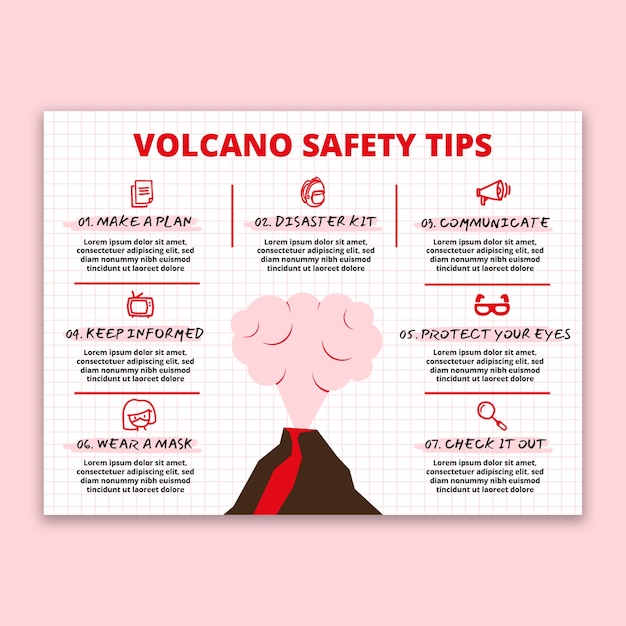 Hand-Drawn Volcano Infographic – Free Download