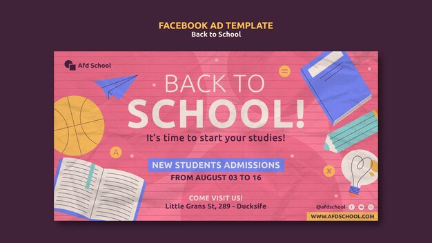 Back to School Facebook Template – Free Download