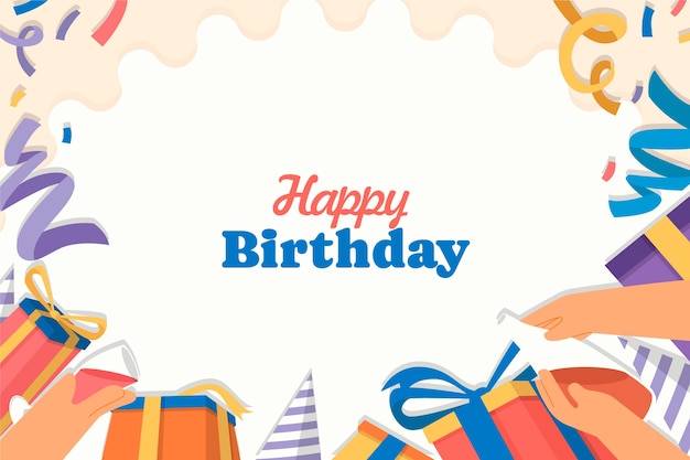 Hand Drawn Birthday Greeting Background – Free Download