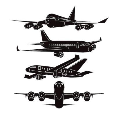 Flat Design Airplane Silhouette Illustration – Free to Download