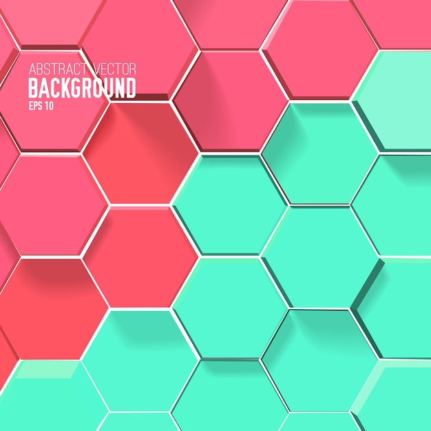 Light Mosaic Background Featuring Red and Green Hexagons – Free Download