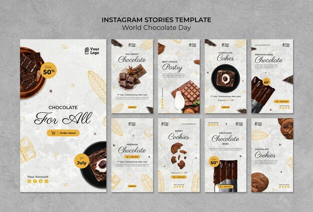 Flat Design World Chocolate Day Template – Free Download