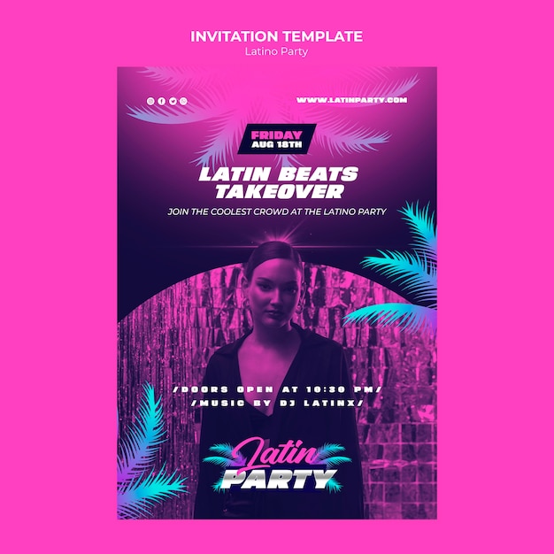 Latino Party Invitation Template – Download Free Stock Photo