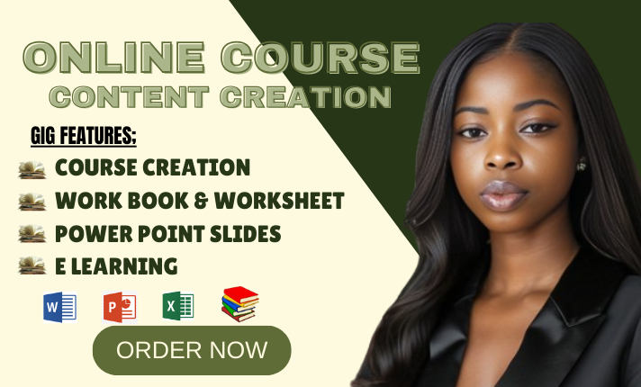 I Will Create Engaging Online Course Content, Course Creation, and Training Manuals