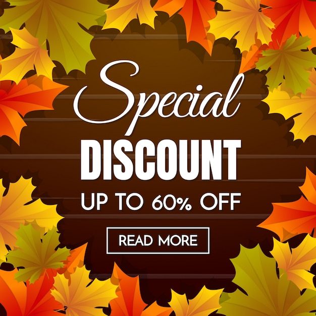 Autumn Sale Template Banner Vector Background – Free Download