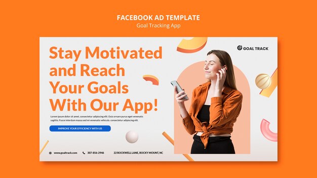 Goal Tracking App Facebook Template – Free Download